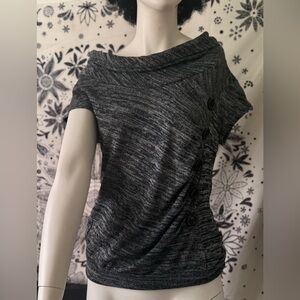 Short sleeves black/gray shirt top size medium for women